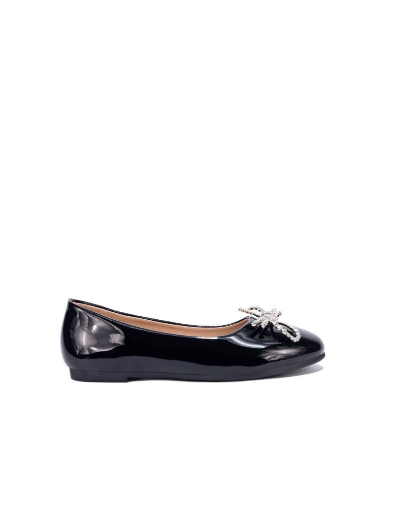 Ballerines avec nœud en strass